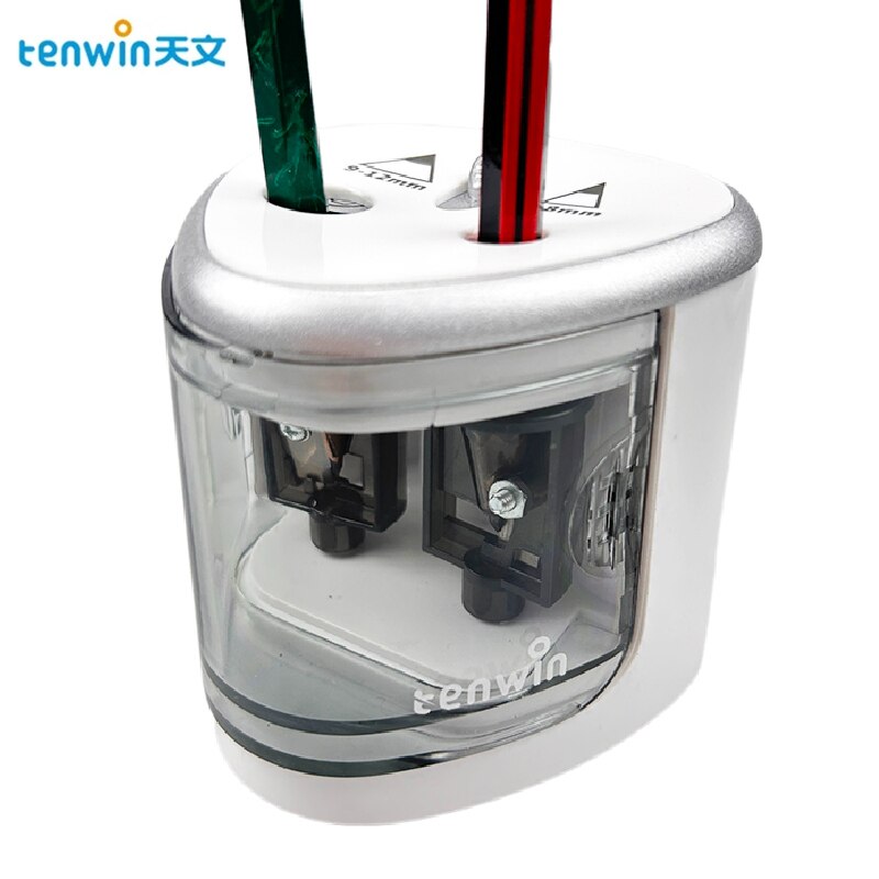 Electric Pencil Sharpener Usb - เครื่องเหลาดินสออัตโนมัติไฟฟ้า แบบสองรู พร้อมสวิตช์ เครื่องเหลาดินสอ อุปกรณ์เครื่องเขียน สำหรับบ้าน