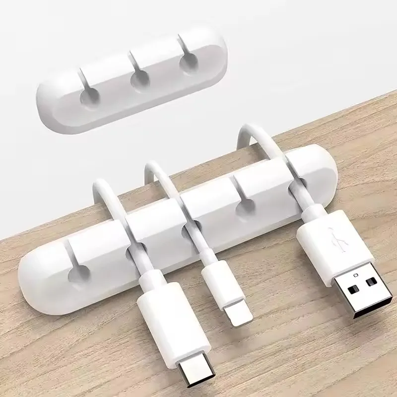 Desk Accessories - ที่จัดระเบียบสาย USB ซิลิโคน ที่ม้วนเก็บสายชาร์จ USB คลิปจัดระเบียบสายบนโต๊ะ