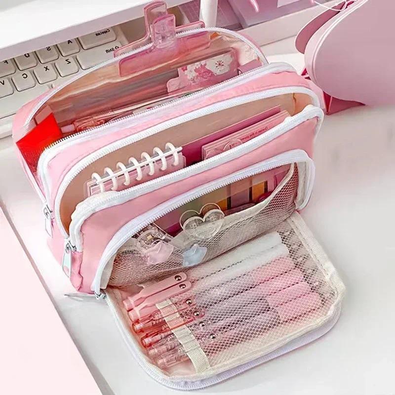 กระเป๋าใส่ดินสอขนาดใหญ่พกพาสะด - Aesthetic Large Pencil Case Pouch บทวิจารณ์และราคา