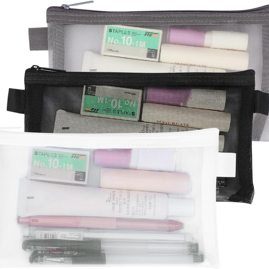 กระเป๋าเครื่องเขียนสำนักงานแบบ - Clear Mesh Pencil Pouch For Exam บทวิจารณ์และราคา